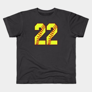 Fastpitch Softball Number 22 #22 Softball Shirt Jersey Uniform Favorite Player Biggest Fan Kids T-Shirt